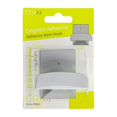 Imagen de Colgador Percha Adhesivo Acero Inoxidable Color Gris