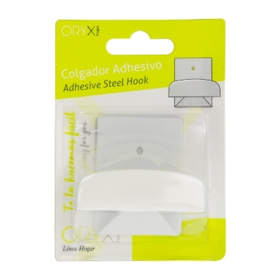 Imagen de Colgador Percha Adhesivo Acero Inoxidable Color Blanco