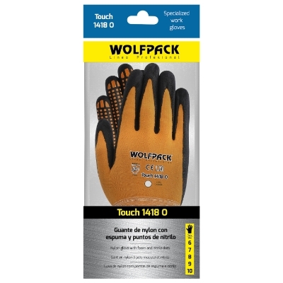 Imagen de Guantes Nylon Con Palma En Foam y Puntos Nitrilo Touch 6" (Par)