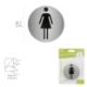 Imagen de Placa Adhesiva Baño "Mujer" Acero Inoxidable Ø 7 cm.