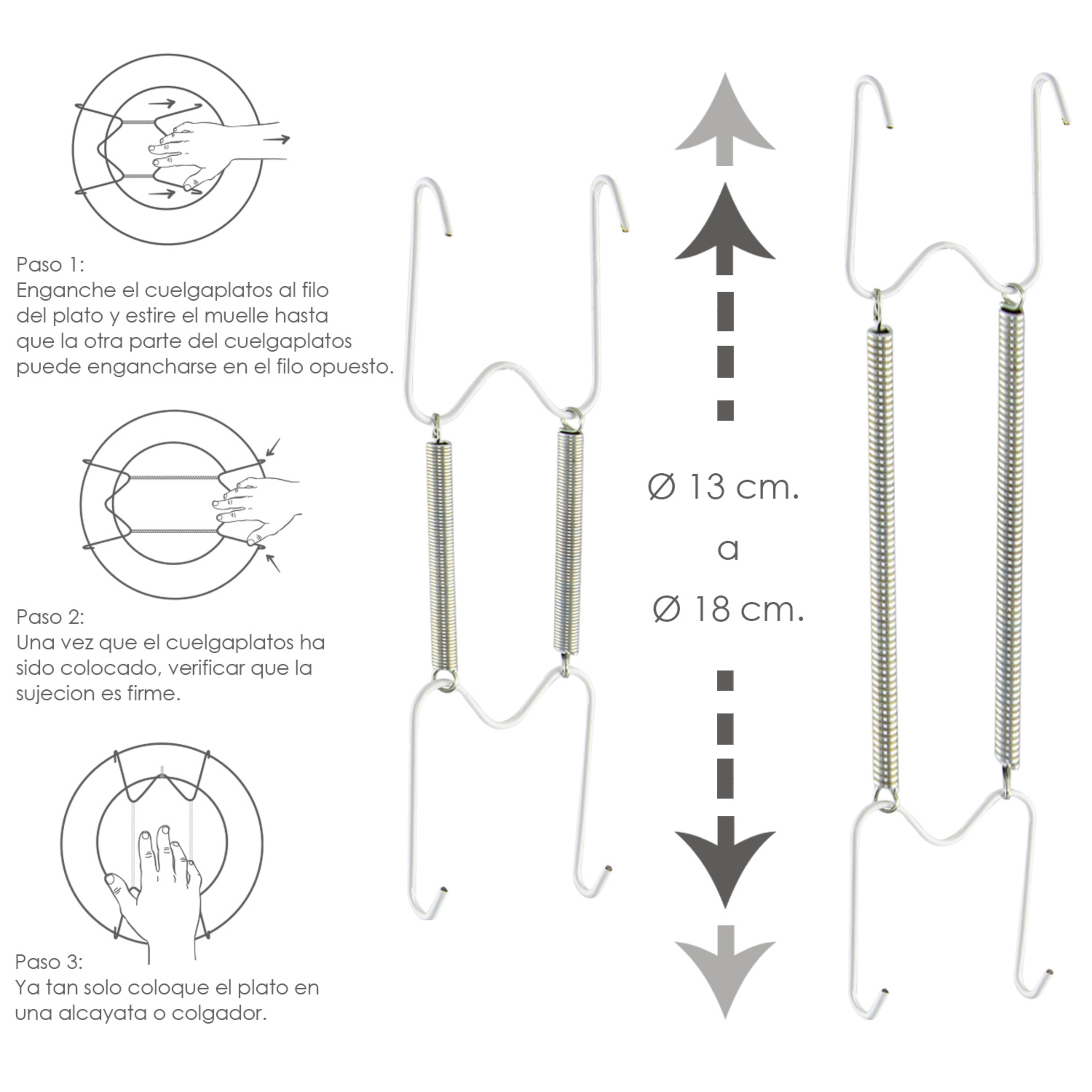 Imagen de Cuelgaplatos Muelle Para platos de Ø 13 a 18 cm.