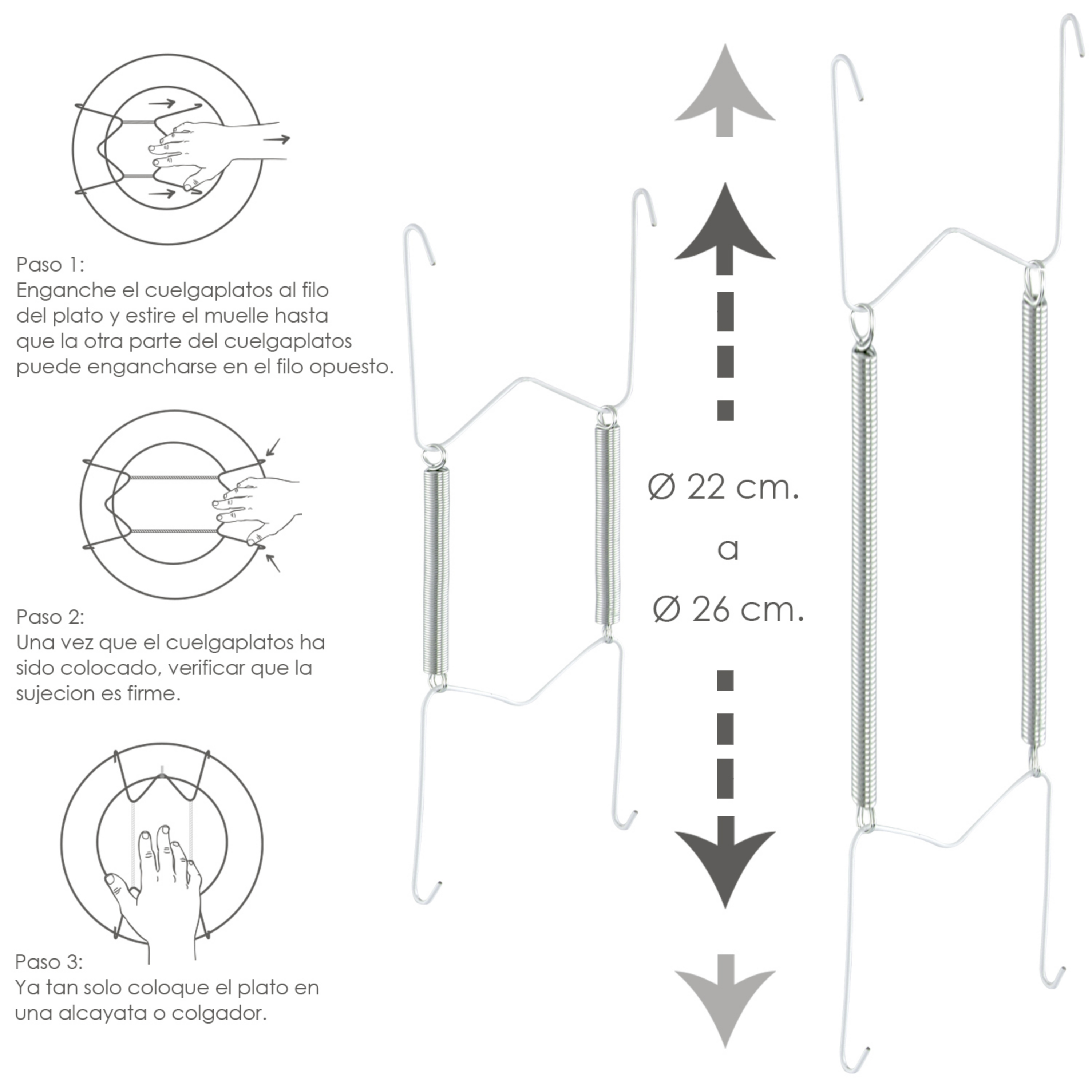 Imagen de Cuelgaplatos Muelle Para platos de Ø 22 a 26 cm.