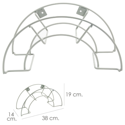 Imagen de Soporte Manguera Pared Metalica 1/2 Luna Color Gris