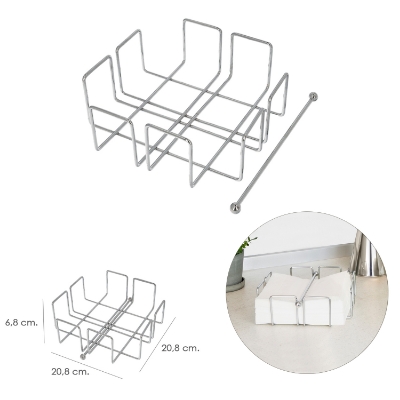 Imagen de Servilletero Mesa,  Acero Cromado Forma Cuadrada Horizontal