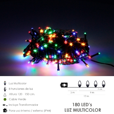 Imagen de Guirnalda Luces Navidad 500 Leds Multicolor. Luz navidad interiores y exteriores IP44