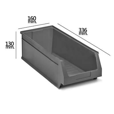 Imagen de Gaveta Apilable Almacenamiento Gris Nº53  336x160x130 mm.