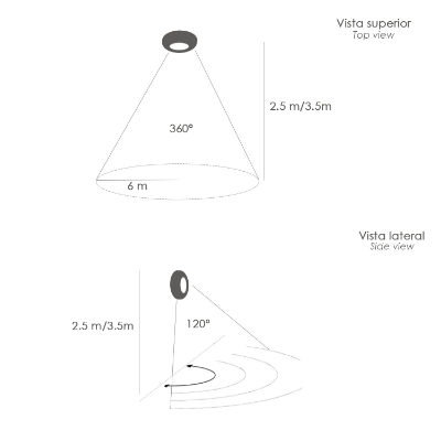 Imagen de Detector De Movimiento Por Infrarrojos Con Sensor Crepuscular 360°. Ajustable