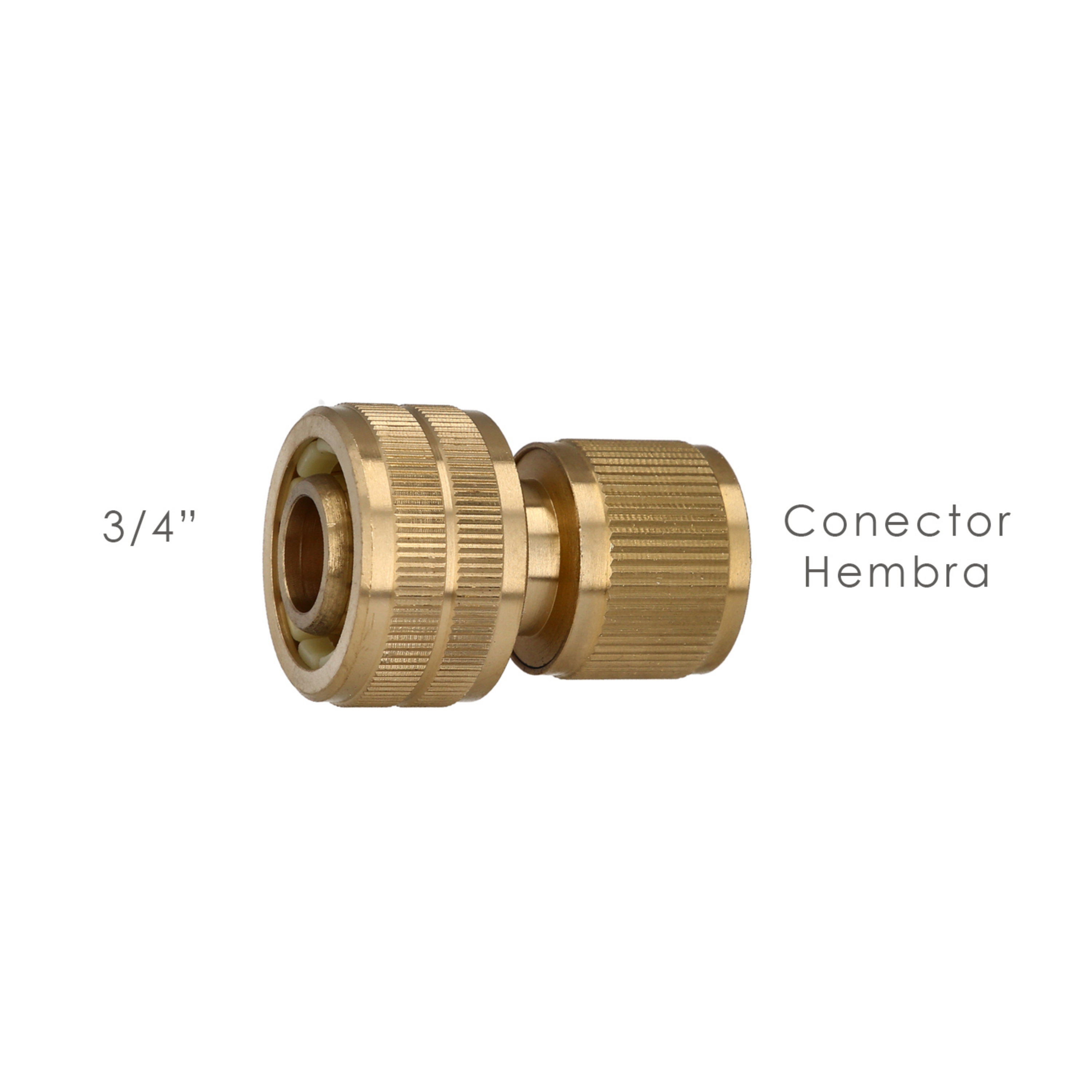 Imagen de Conector Manguera Laton  3/4" Hembra, Adaptador Grifo, Conector Grifo A Conector Rapido