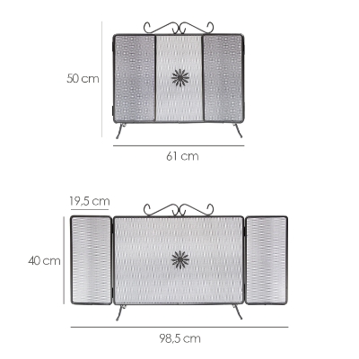 Imagen de Pantalla Chimenea 98,5 x 50 (Alt) cm. Salvachispas, Protector Chimenea, Protector Rejilla Chimenea.