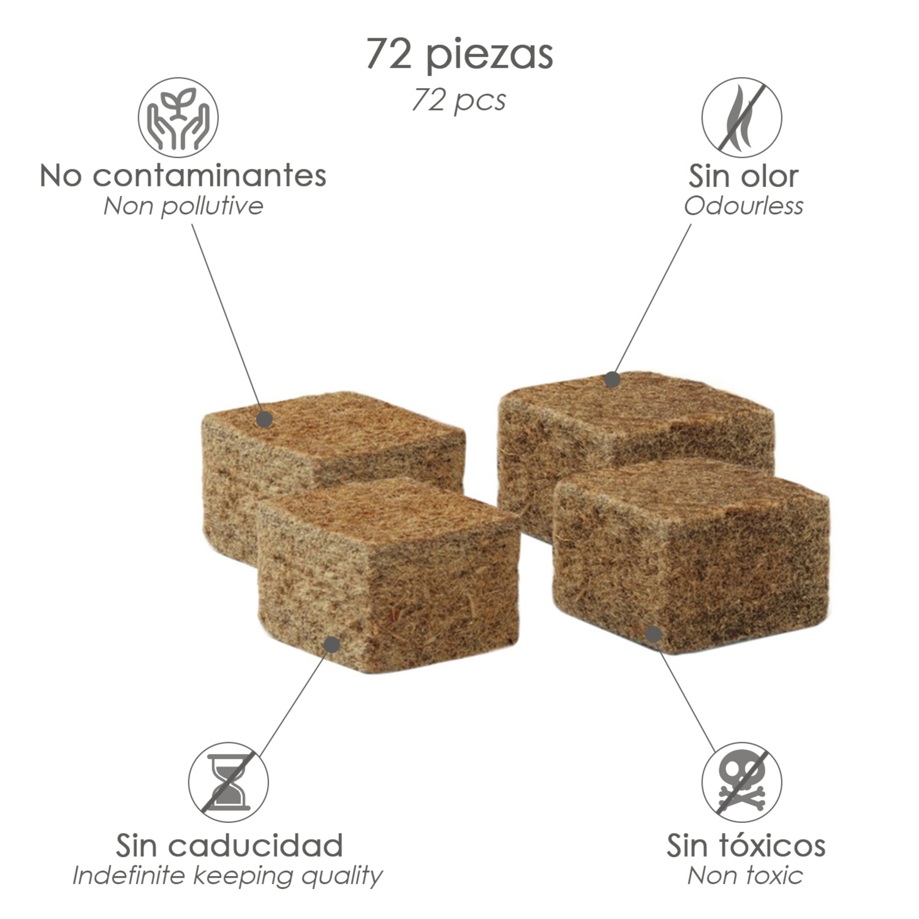 Imagen de Pastillas Encendido Barbacoas Ecologicas 72 Piezas, No Toxico, Sin Olor, Favorable Medio Ambiente