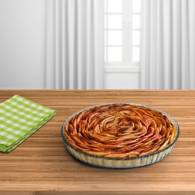 Imagen de Molde Rizado Horno Cristal Borosilicato Ø 28 cm. Ideal Postres, Cocina, Resposteria, Tartas, Quiche, Libre BPA