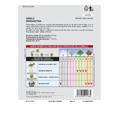 Imagen de Semillas Grelo Brocoli (10 gramos) Semillas Verduras, Horticultura, Horticola, Semillas Huerto.