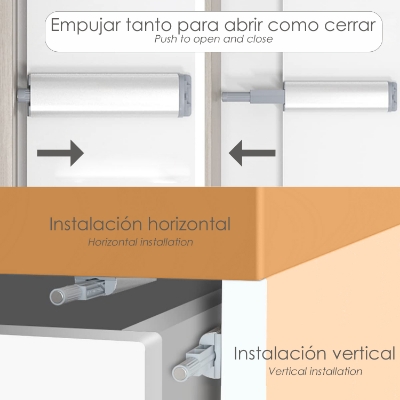 Imagen de Cierre Iman Para Puerta Armario Presion Magnetica. Pack 2 Piezas Cierre Puerta, Cierre Cajon, Cierre Mueble, Cierre Amortiguador