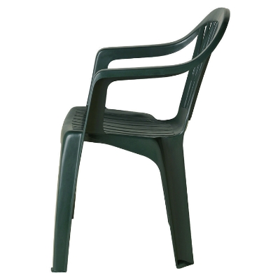 Imagen de Silla Respaldo Bajo Resina Monobloc, Color Verde, Modelo  Lyra