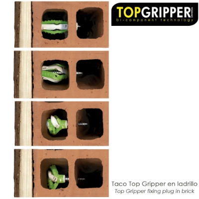 Imagen de Cubo Tacos Topgripper Bimaterial Con Tornillos Ø 8 mm. 100 Piezas Taco Anclaje Universal, Taco Hormigon, Taco Pladur