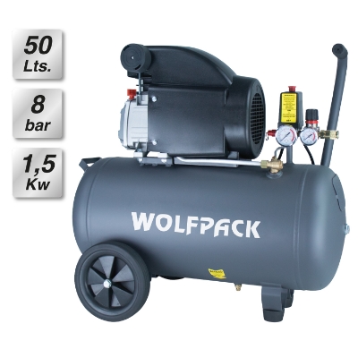 Imagen de Compresor Aire Wolfpack 50 Litros / 8 Bares / 1,5 Kw - 2,0 HP