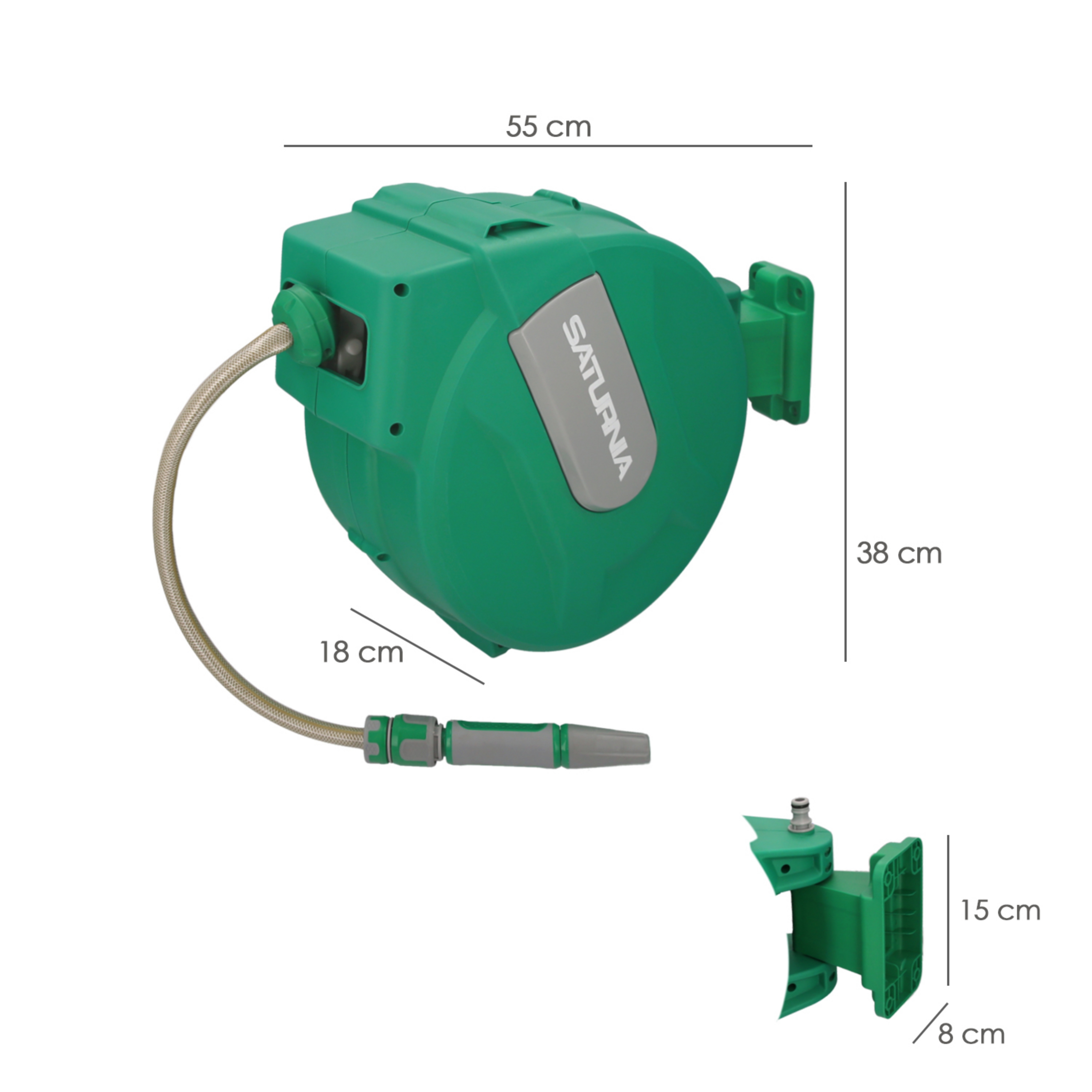 Imagen de Enrollador Automatico Manguera Para Jardin. Recogedor Manguera Automatico, Porta Mangueras Jardin Manguera De 20 Metros