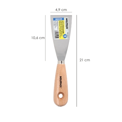 Imagen de Espatula Mango Madera Hoja Acero 50 mm. Espatula Yeso, Espatula Pintor, Espatula Masillas, Espatula Pladur, etc.