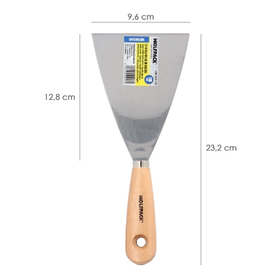 Imagen de Espatula Mango Madera Hoja Acero 100 mm. Espatula Yeso, Espatula Pintor, Espatula Masillas, Espatula Pladur, etc.