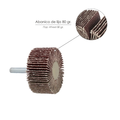 Imagen de Abanico Lija Grano 80 Medida Ø 50 x 25 mm. Disco Abrasivo Laminas, Ruedas Mil Hojas, Ruedas Abrasivas,Lijado,Desbaste,Pulir