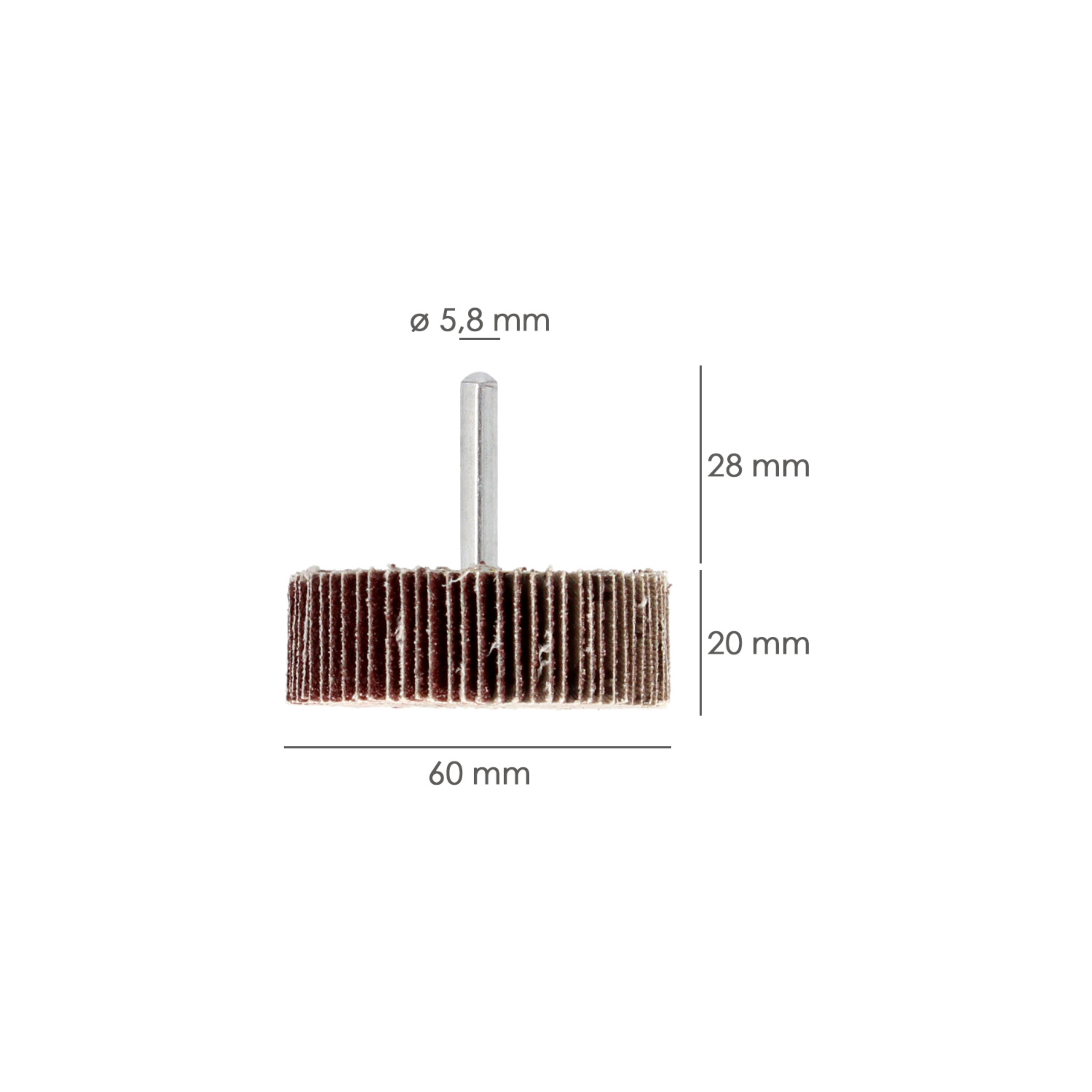 Imagen de Abanico Lija Grano 80 Medida Ø 60 x 20 mm. Disco Abrasivo Laminas, Ruedas Mil Hojas, Ruedas Abrasivas,Lijado,Desbaste,Pulir