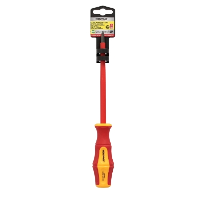 Imagen de Destornillador Plano Aislado Certificado VDE 1.000 V. Medida 1,2 x Ø 6,5 x 150 mm. Destornillador Seguridad Electricista