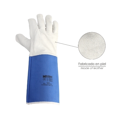 Imagen de Guantes Piel Serraje Largos 40 cm. guante Resistente, Guante Comodo, Guantes De Trabajo, (Par)