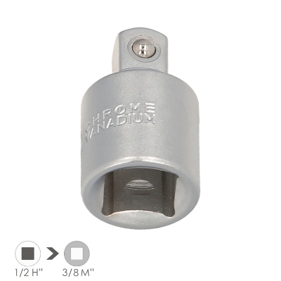 Imagen de Adaptador Reductor  1/2" Hembra A 3/8" Macho Acero Cromo Vanadio, Aristas Redondas, Reductor Carraca,