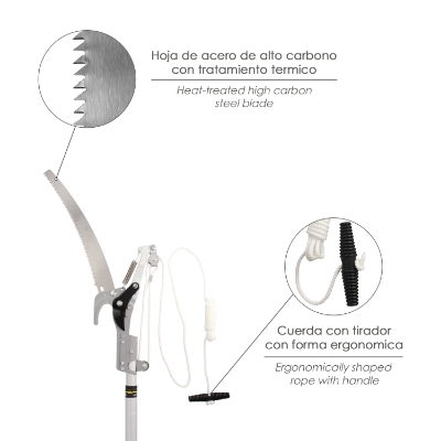 Imagen de Cortarramas Con Serrucho Mango Aluminio Extensible 1,8 a 2,8 Metros