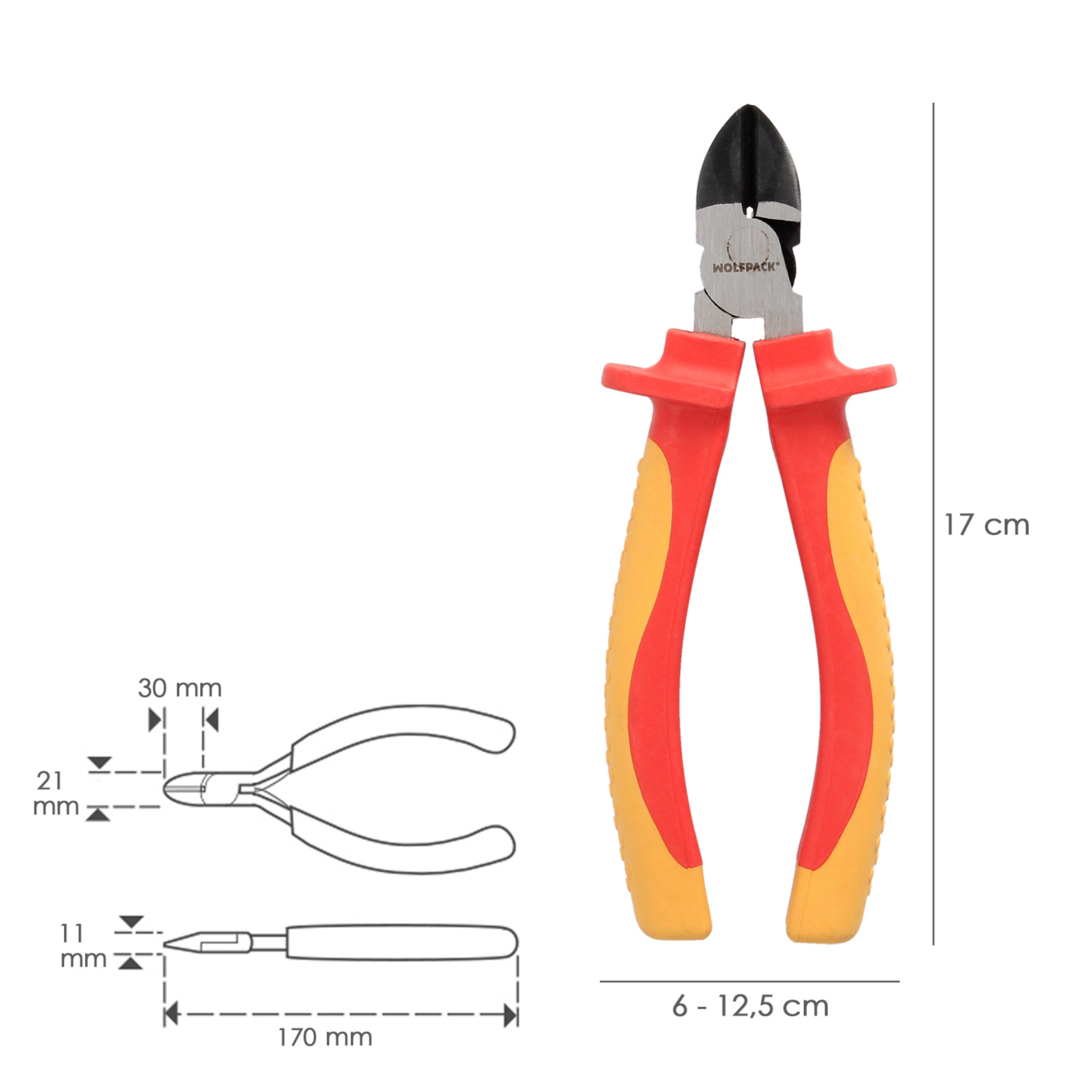 Imagen de Alicates Corte Diagonal 150 mm. Mangos Aislados Acero Cromo Vanadio Pelacables, Corta Cables, Pelador Cables