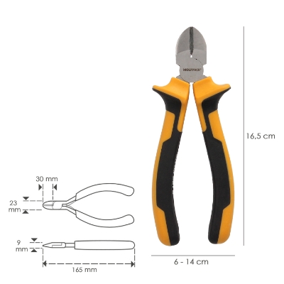 Imagen de Alicates Corte Diagonal 150 mm. Acero DIN 5749 Pelacables, Corta Cables, Pelador Cables