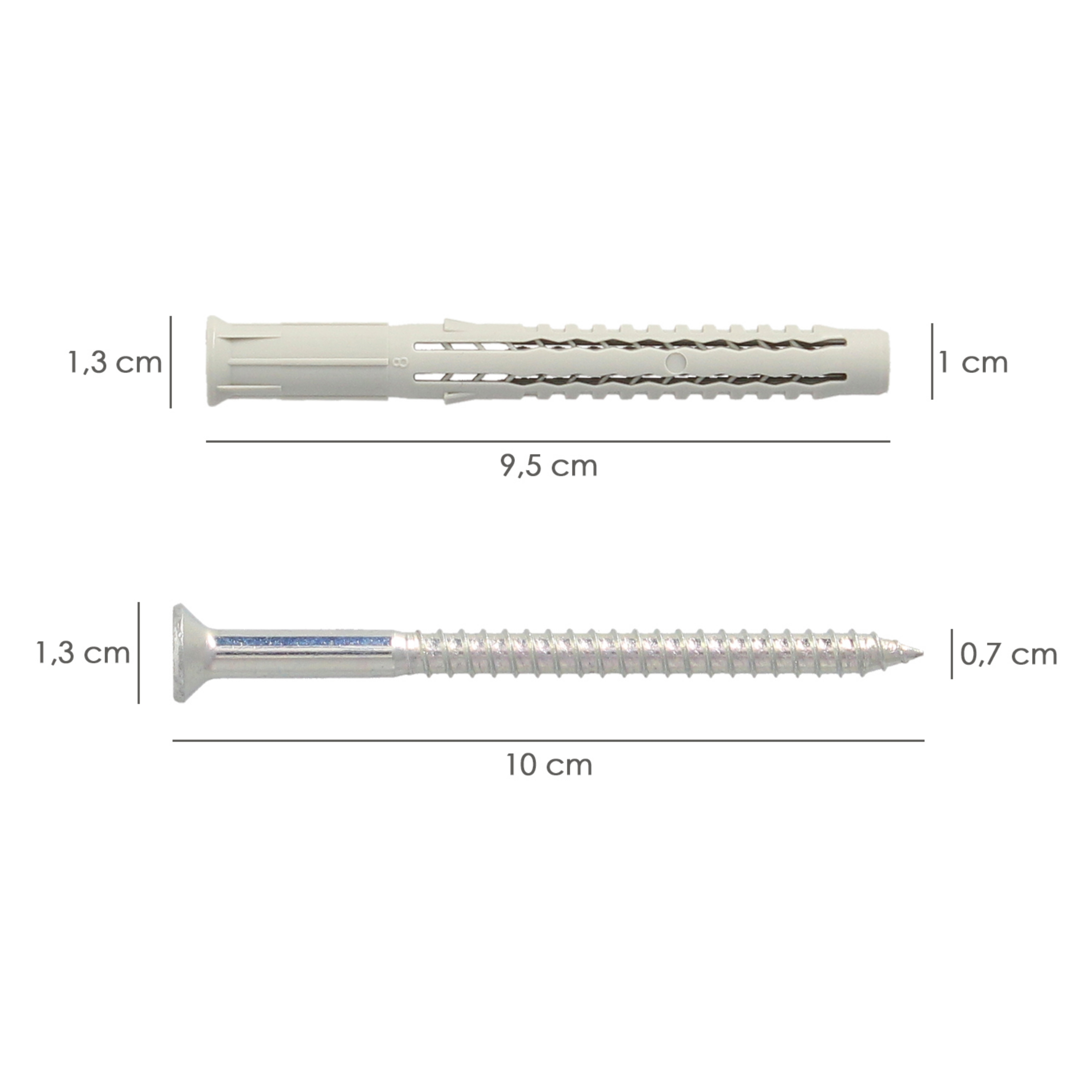 Imagen de Taco NC-PS Con Tirafondo Torx 40 10 x 100 mm. (Caja De 50 Piezas)