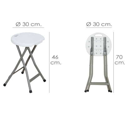 Imagen de Taburete Plegable  Ø 33x46 cm. Taburete Camping, Playa, Jardín Terrazas, Excursiones, Etc.