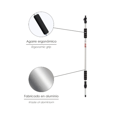 Imagen de Mango Metalico Aluminio Para Cepillo Lavacoches. Medida de 100 a 150 cm .