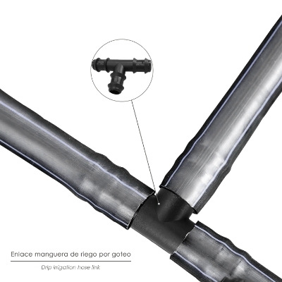 Imagen de Te Simple Para Tuberias Goteo Ø 16 mm. (Bolsa 100 Piezas) Riego Por Goteo, Microaspersión, Riego Por Nebulizacion