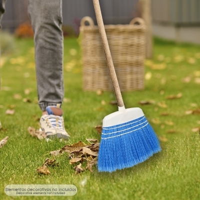 Imagen de Escoba Jardin Azul Con Cordones Sin Mango, Escoba Terrazas, Terrazas, Cocheras, Calles,