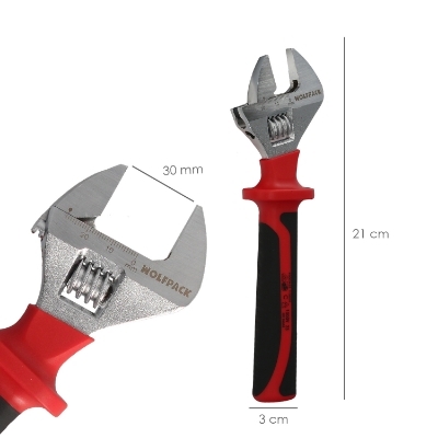 Imagen de Llave Ajustable Aislada VDE 8". Llave Ajustable Aislada, Llave Inglesa, Llave Moleta Aislada,