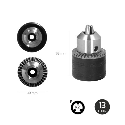 Imagen de Adaptador Martillo SDS Plus A Portabrocas Ø 13 mm.mm. porta Brocas Con Llave, Adaptador Sds, Sds A Brocas