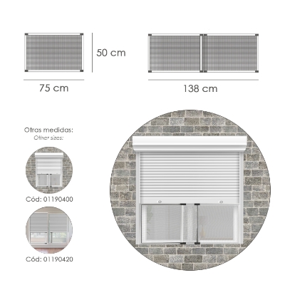 Imagen de Marco Mosquitero Aluminio Extensible 50x 75/138 cm.