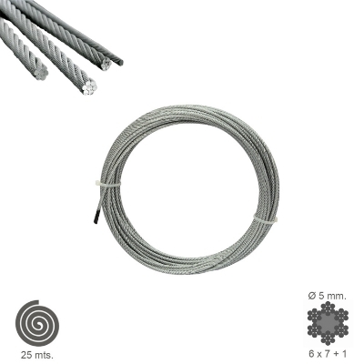 Imagen de Cable Galvanizado    5 mm. (Rollo 25 Metros) No Elevacion