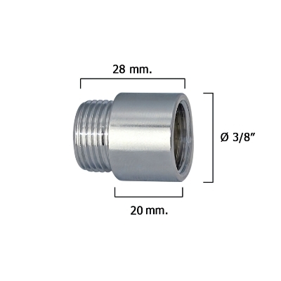 Imagen de Alargadera Redonda Cromo  3/8" x 20