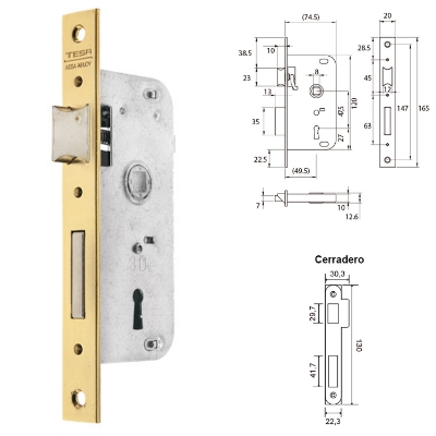 Imagen de Cerradura Tesa 2002-hl/50