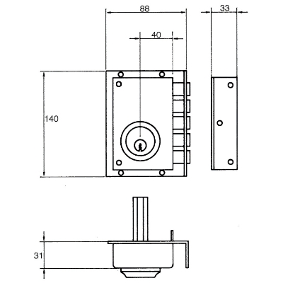 Imagen de Cerradura Jis  243           11x7 Derecha