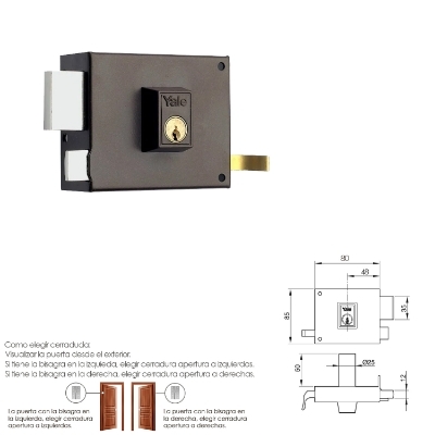 Imagen de Cerradura Yale  125-a/hp/ 8/ Izquierda