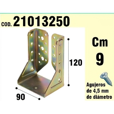 Imagen de Soporte Para Madera Alas Interiores Bicromatado  90 mm.