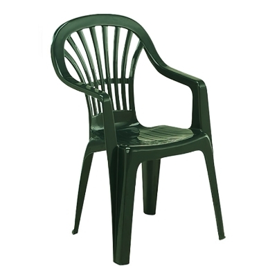 Imagen de Silla Resina Monoblock Respaldo Alto Verde Zena