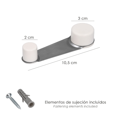 Imagen de Tope Puerta Adhesivo con Retenedor Blanco