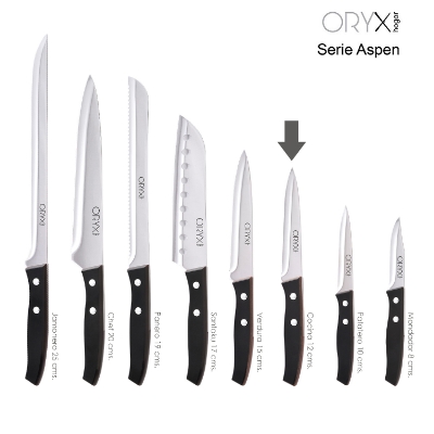 Imagen de Cuchillo Aspen Cocina Hoja Acero Inoxidable 12 cm. Negro