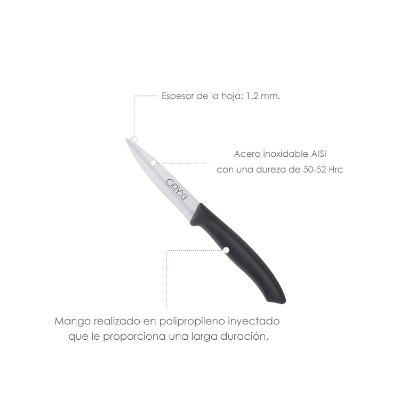 Imagen de Cuchillo Nuuk Mondador Hoja Acero Inoxidable 9 cm. Negro (Blister 3 Piezas)