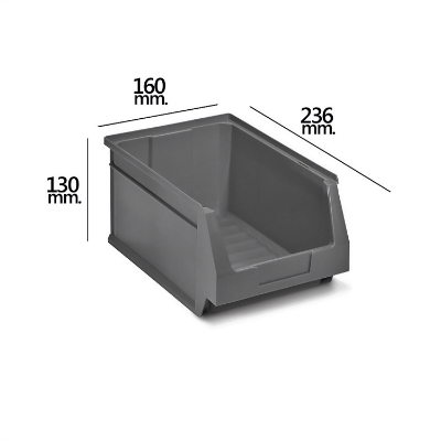 Imagen de Gaveta Apilable Almacenamiento Gris Nº52 236x160x130 mm.   (2/6)